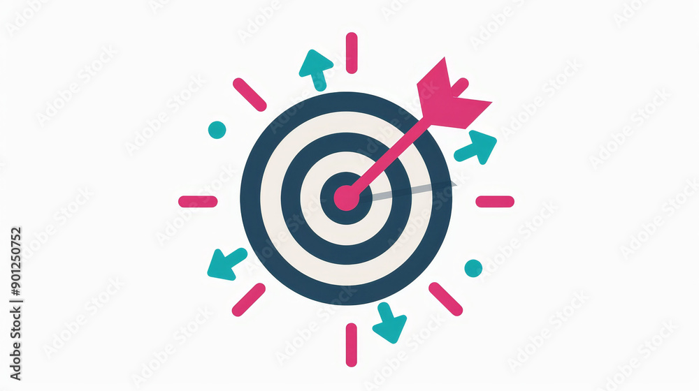 A vibrant graphic of a target with an arrow hitting the center, symbolizing focus, achievement, and success in goals. A vibrant graphic of a target with an arrow hitting the center, symbolizing focus, achievement, and success in goals.