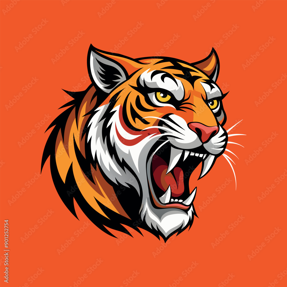 Vector tiger head Clipart illustration On a White Background Vector tiger head Clipart illustration On a White Background