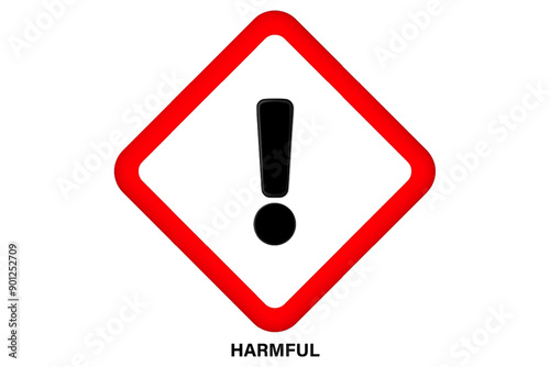 Harmful warning sign vector. Globally harmonized system hazard pictograms symbol. Warning symbol GHS icon. Exclamation point.