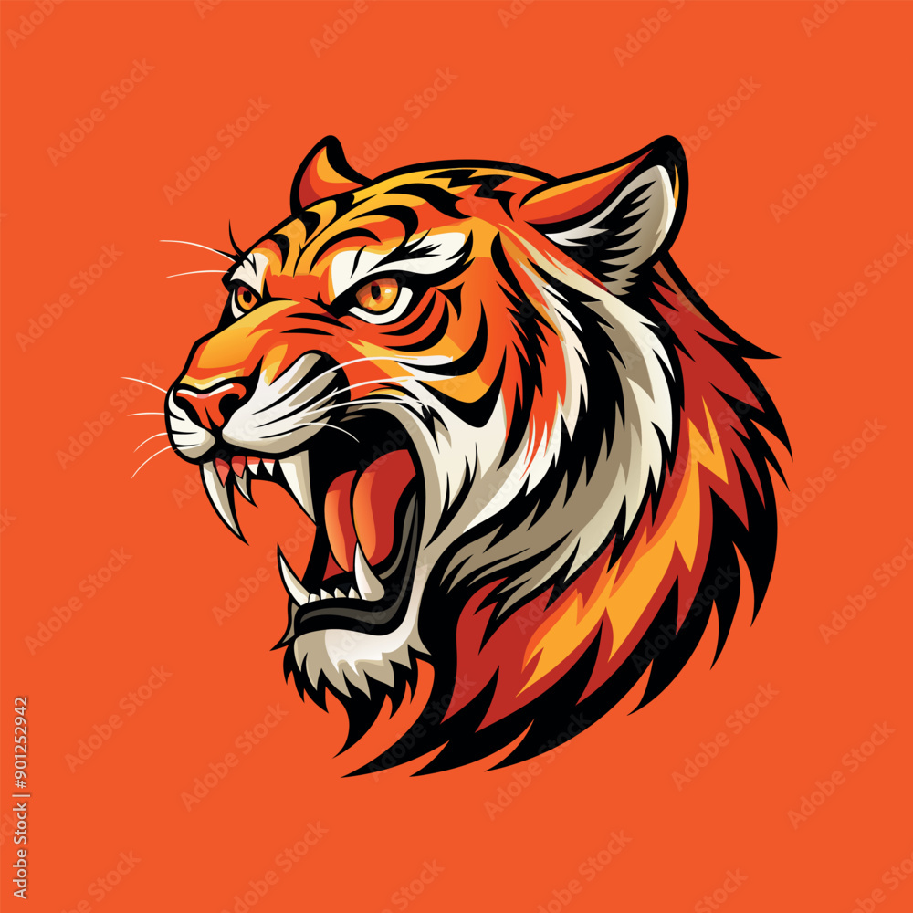 Vector tiger head Clipart illustration On a White Background Vector tiger head Clipart illustration On a White Background