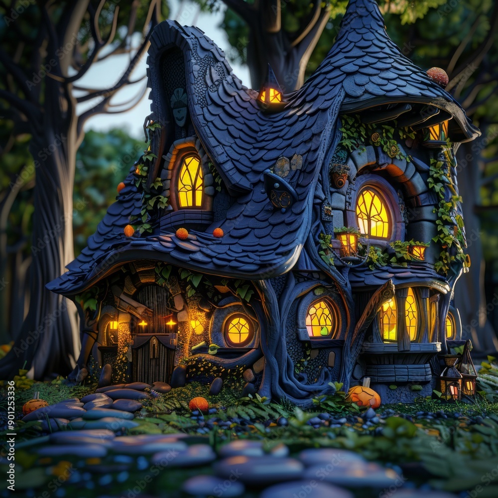 Fototapeta premium fairytale house in the forest.