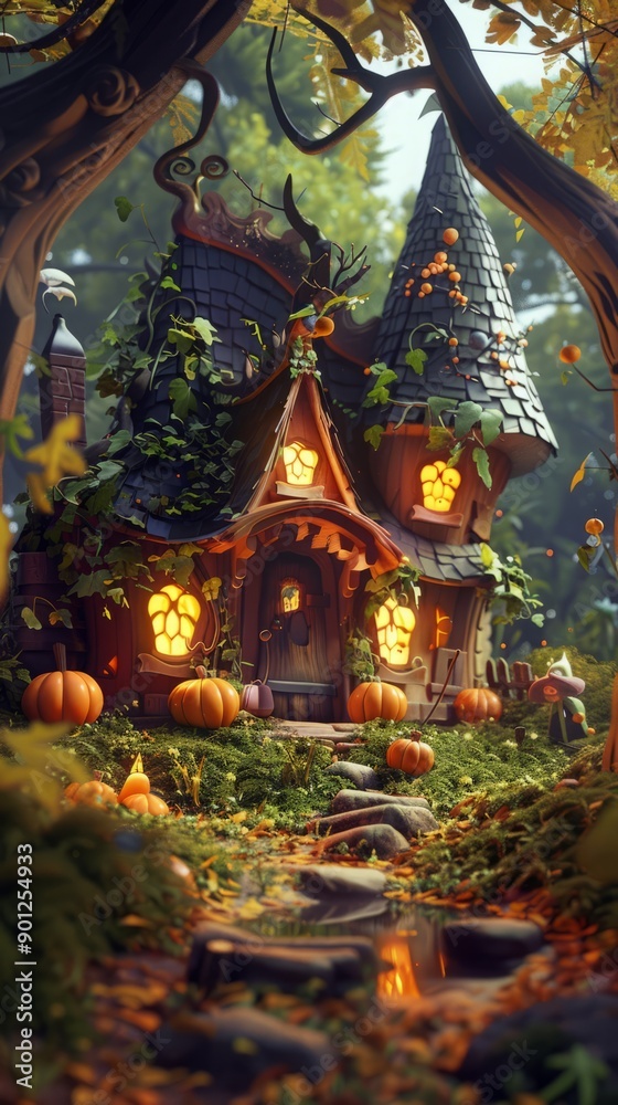 Fototapeta premium fairytale house in the forest.
