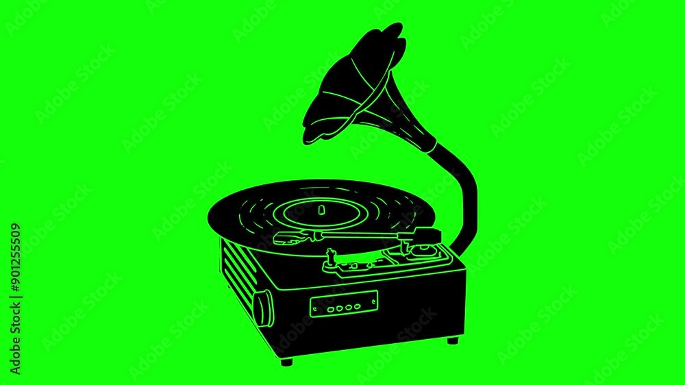 vinyl illustration video animation audio musical record silhouette ...