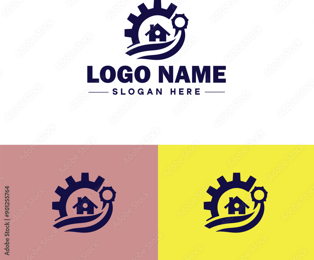 Fototapeta premium Engineering firm icon Engineering company Engineering practice Engineering consultancy flat logo sign symbol editable vector