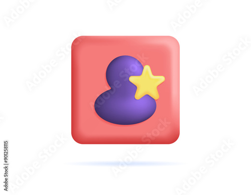 vip and premium account concept. priority member, superstar, membership, popular user. illustration of person symbol with star. symbol or icon. minimalist 3d style design. graphic element