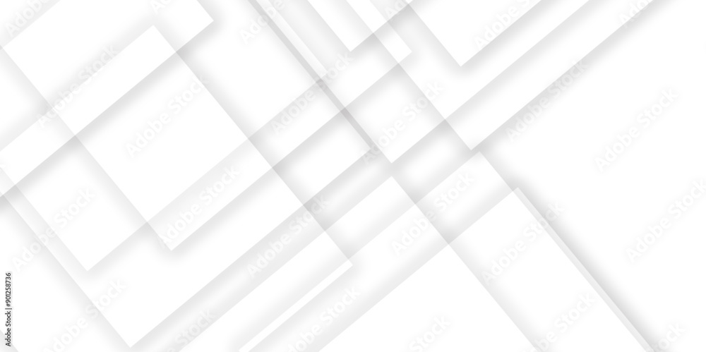 Abstract white and grey geometric overlapping square pattern background with shadow. paper texture design Abstract white background can use for design, background concept, vector illustration.