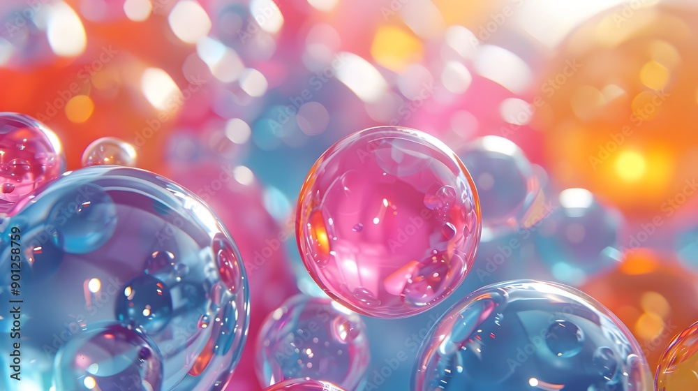 Colorful Bubbles in a Dreamy Background Colorful Bubbles in a Dreamy Background
