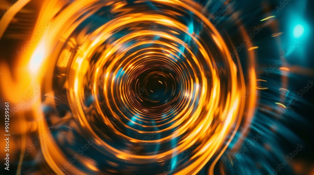Abstract Orange and Blue Swirling Tunnel Abstract Orange and Blue Swirling Tunnel