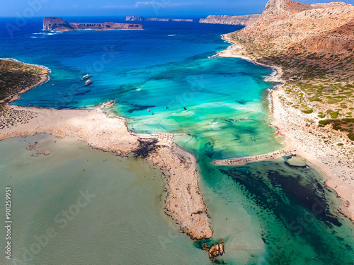 Aerial view of Balos Lagoon, Crete, Greece