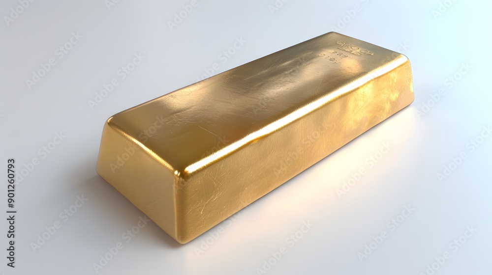Gleaming Gold Bar on a Smooth Surface