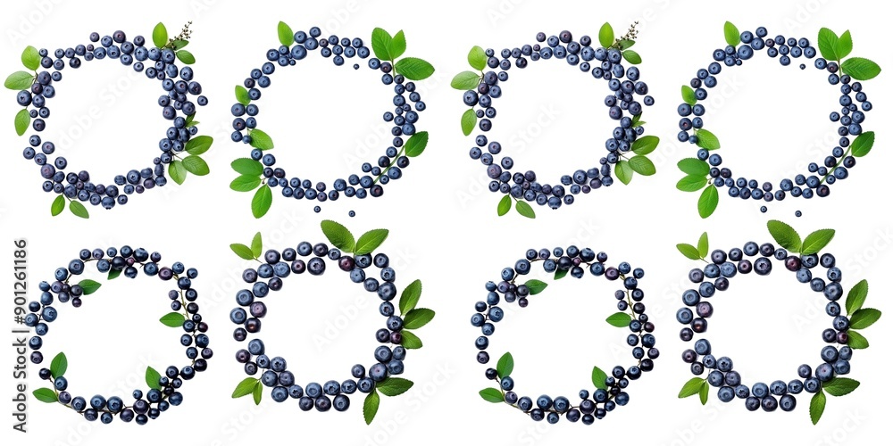 blue berry heart frame with space for text on white background. blue berry heart frame with space for text on white background.