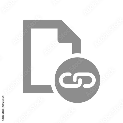Linked document vector icon. File and link symbol.