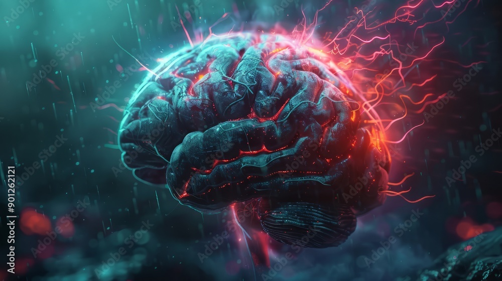 glowing brain. glowing brain.
