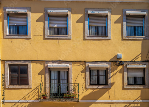 Old windows typical of Portuguese colonial buildings