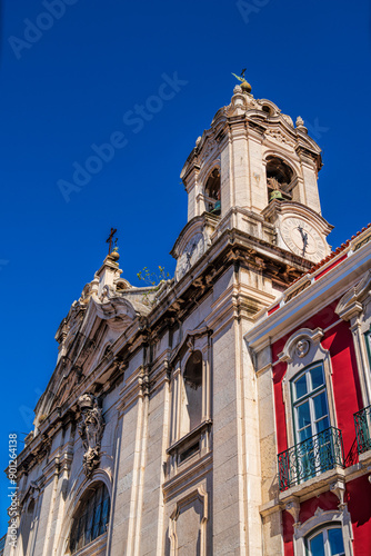 Facade of the Church of St Francis of Paola, built in 1753 to the Catholic Order of Minima, in Lisbon, Portugal