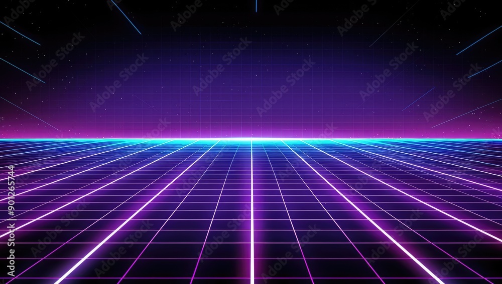 Neon Grid with Purple and Blue Glow Neon Grid with Purple and Blue Glow