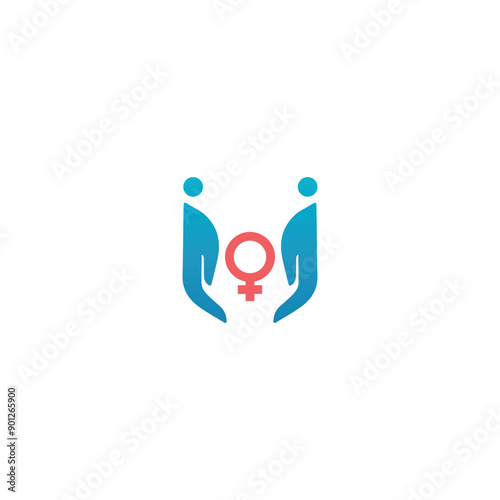 Women organization charity community care health vector logo design
