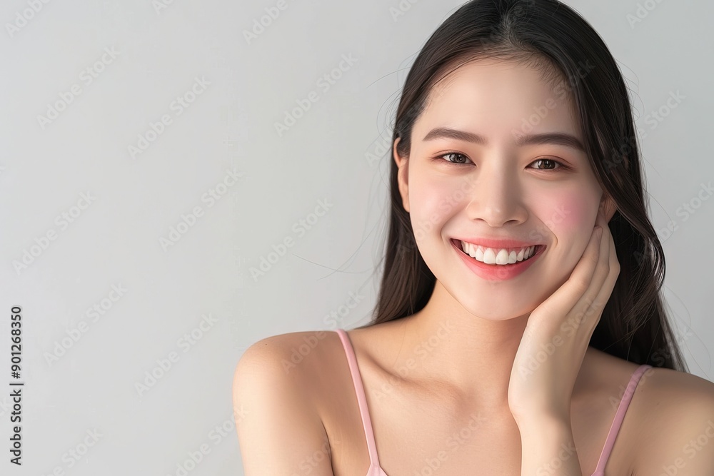 Beautiful young asian woman with clean fresh skin on white background, Face care, Facial treatment, Cosmetology, beauty and spa, Asian women portrait Beautiful young asian woman with clean fresh skin on white background, Face care, Facial treatment, Cosmetology, beauty and spa, Asian women portrait