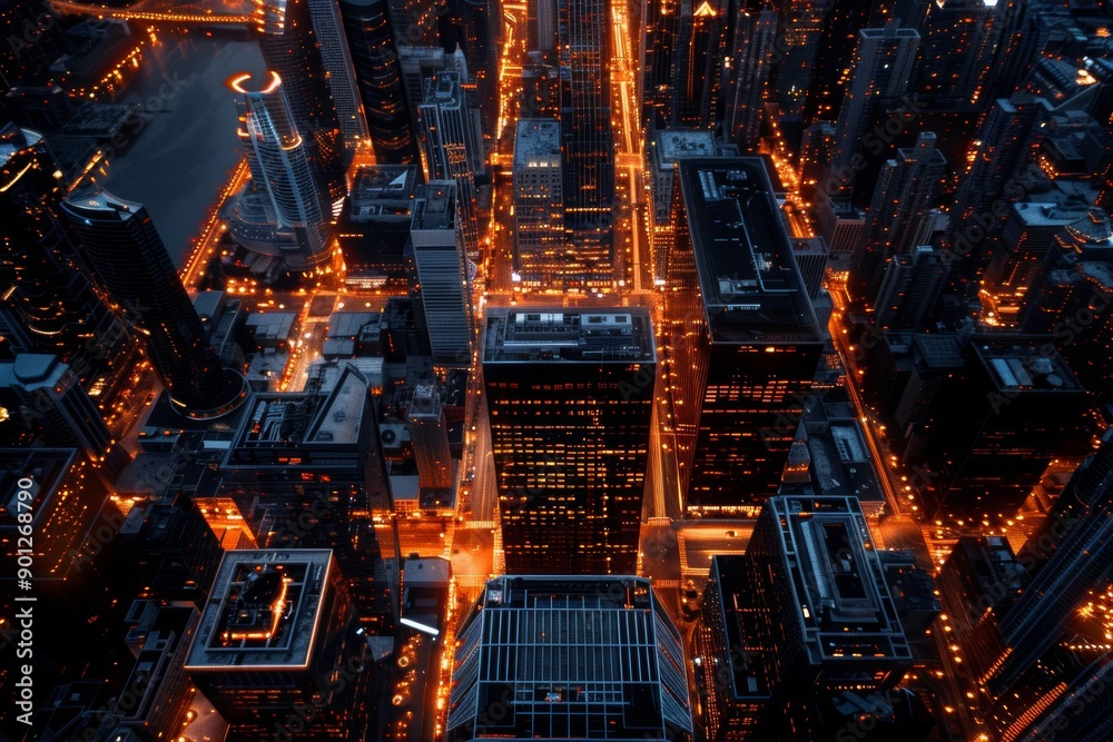 Skyscrapers with microchip textures represent a fusion of architectural design and technological innovation. Skyscrapers with microchip textures represent a fusion of architectural design and technological innovation.