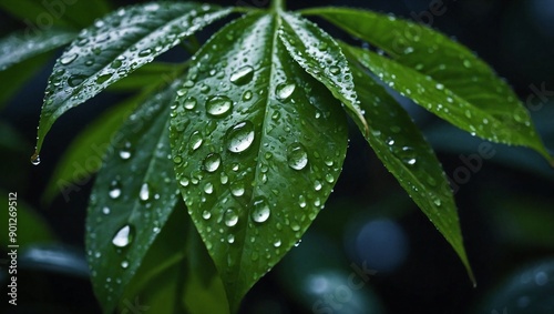 rain drops on a leaf