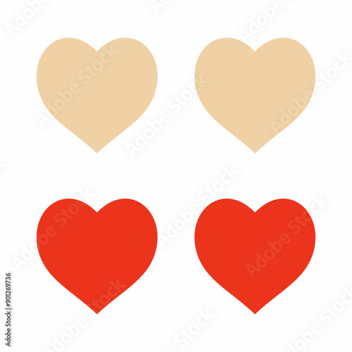 Heart shape nipple covers vector cartoon illustration isolated on a white background.