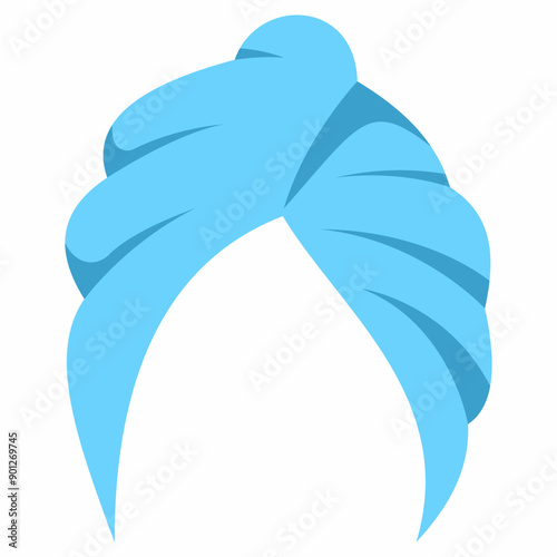 Microfiber hair towel vector cartoon illustration isolated on a white background.