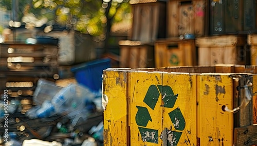 Eco-Friendly Recycling Container in Nature photo