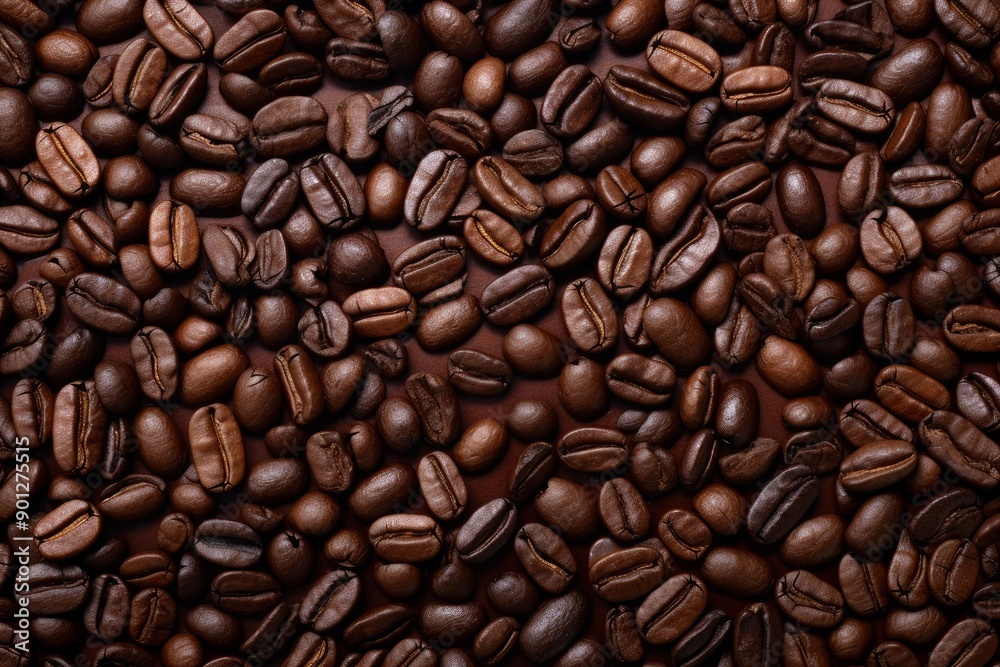 Fototapeta premium Organic Texture coffee beans banner grain. Arabica breakfast. Generate Ai