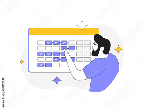 Marketing roadmap planning calendar. Project management business development and strategic plan with marketing goals, tactics, timelines and resources to guide marketing efforts. Vector illustration