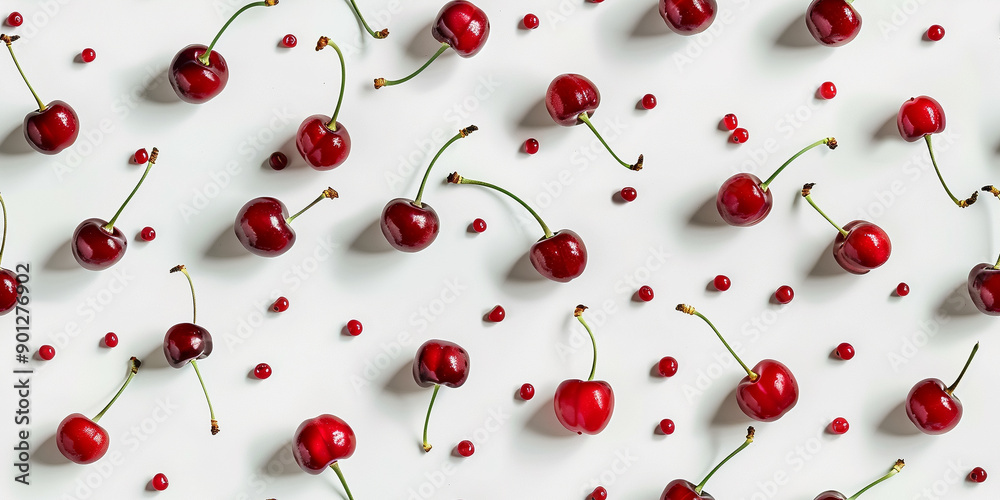 Seamless Tile Pattern for Photoshop, Cherry on a white background seamless pattern for website, blog, photoshop Seamless Tile Pattern for Photoshop, Cherry on a white background seamless pattern for website, blog, photoshop