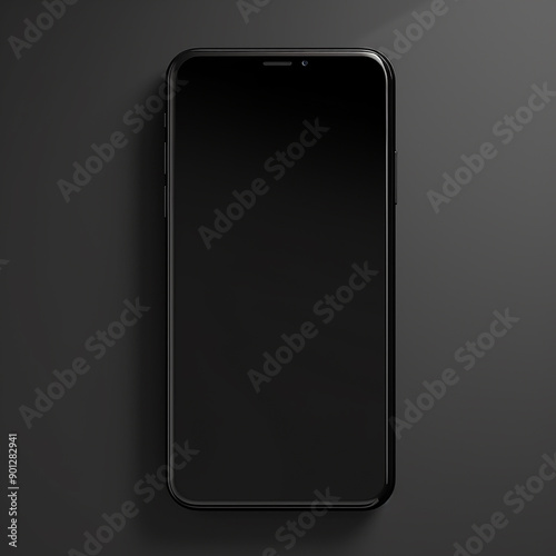 Smartphone with Black Screen on Black Background