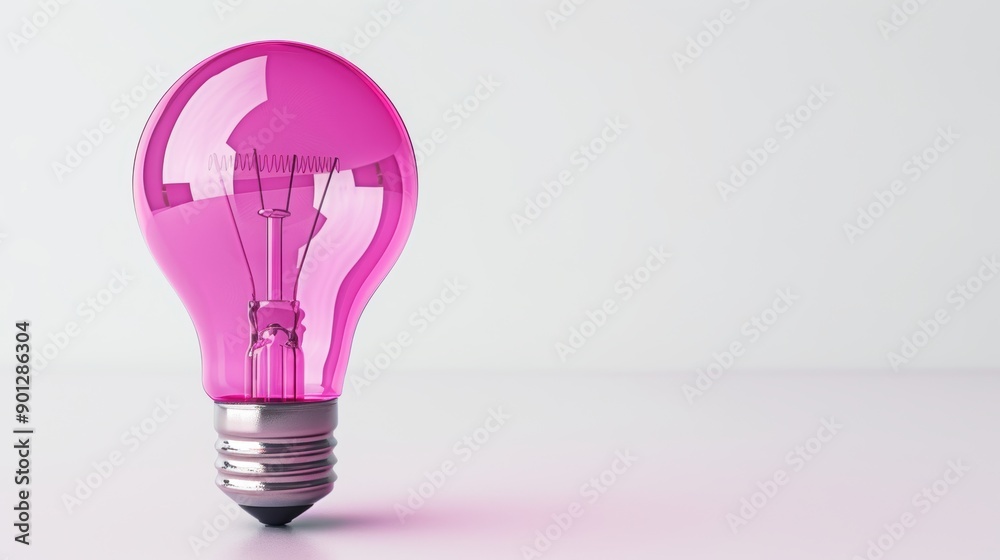 An elegant and modern purple lightbulb, isolated on a white background with ample copy space. This image is ideal for projects related to creativity, innovation, and design. An elegant and modern purple lightbulb, isolated on a white background with ample copy space. This image is ideal for projects related to creativity, innovation, and design.