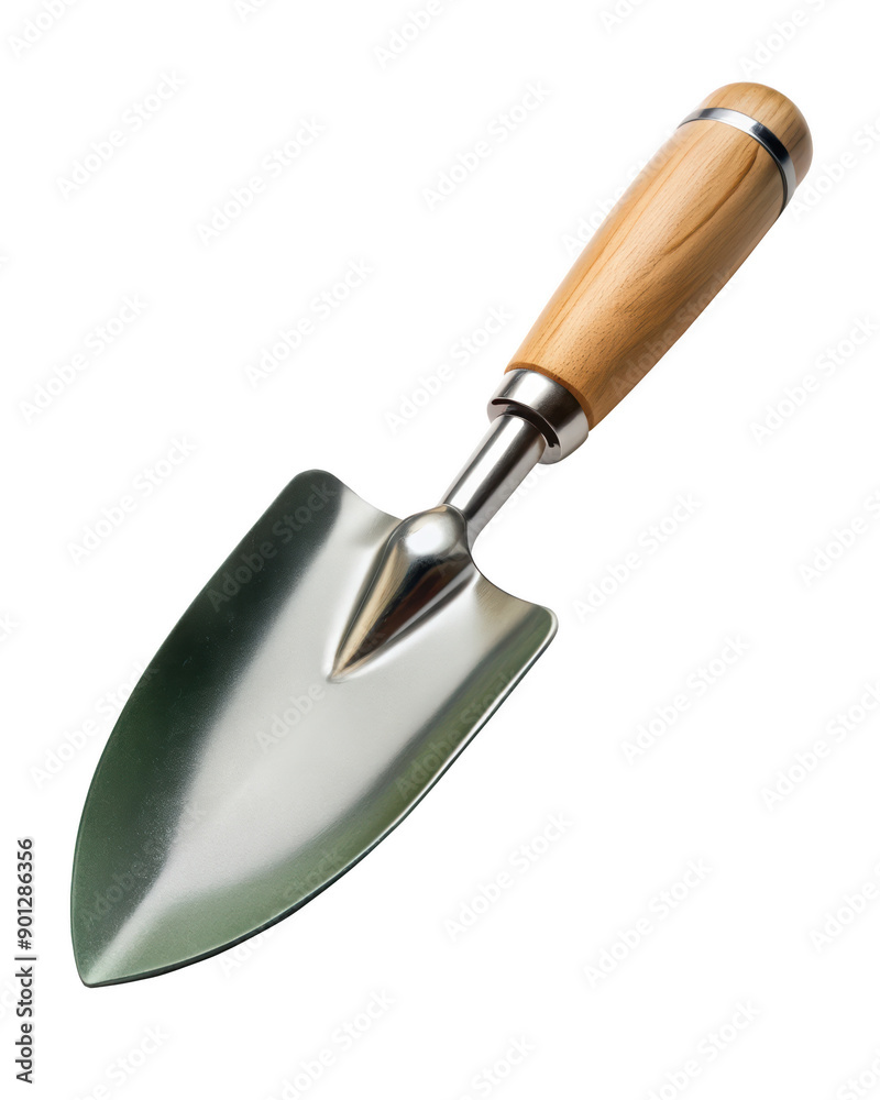 Ergonomic Garden Trowel With Wooden Handle and stainless steel blade, ideal for comfortable gardening and planting tasks. Isolated on transparent background, png. Ergonomic Garden Trowel With Wooden Handle and stainless steel blade, ideal for comfortable gardening and planting tasks. Isolated on transparent background, png.
