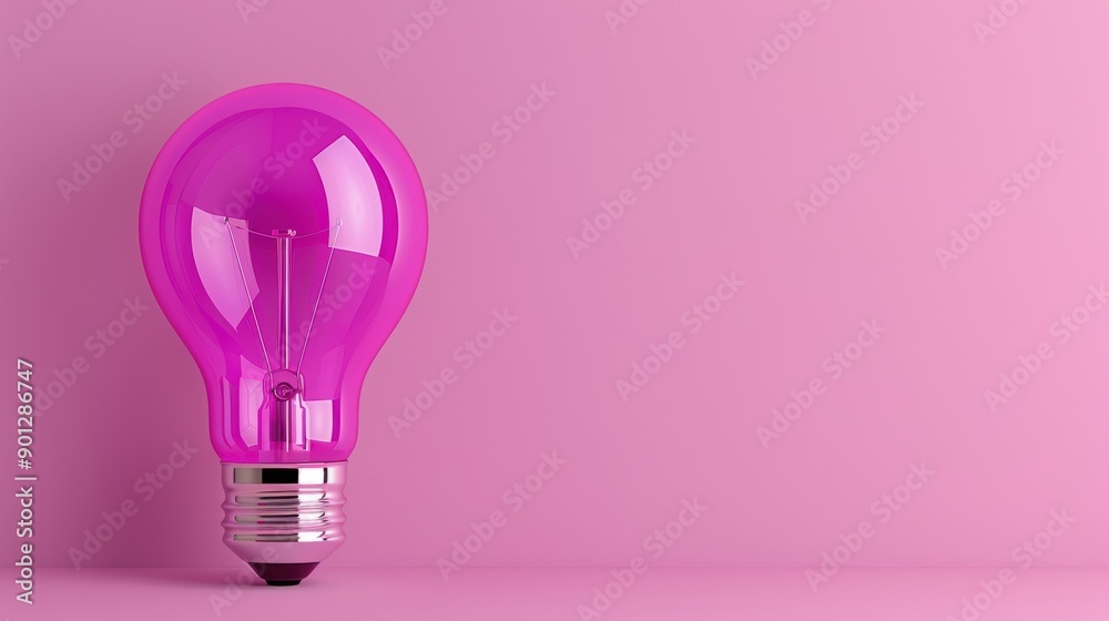 An elegant composition featuring a purple lightbulb on a plain background, symbolizing creativity and innovation. The image provides plenty of copy space for adding text or graphics, making it ideal An elegant composition featuring a purple lightbulb on a plain background, symbolizing creativity and innovation. The image provides plenty of copy space for adding text or graphics, making it ideal