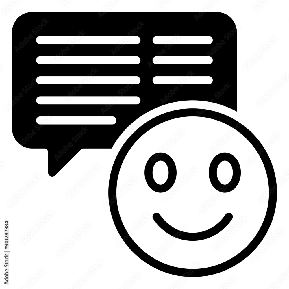 Satisfaction icon, glyph icon style Satisfaction icon, glyph icon style