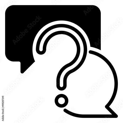 QA icon, glyph icon style