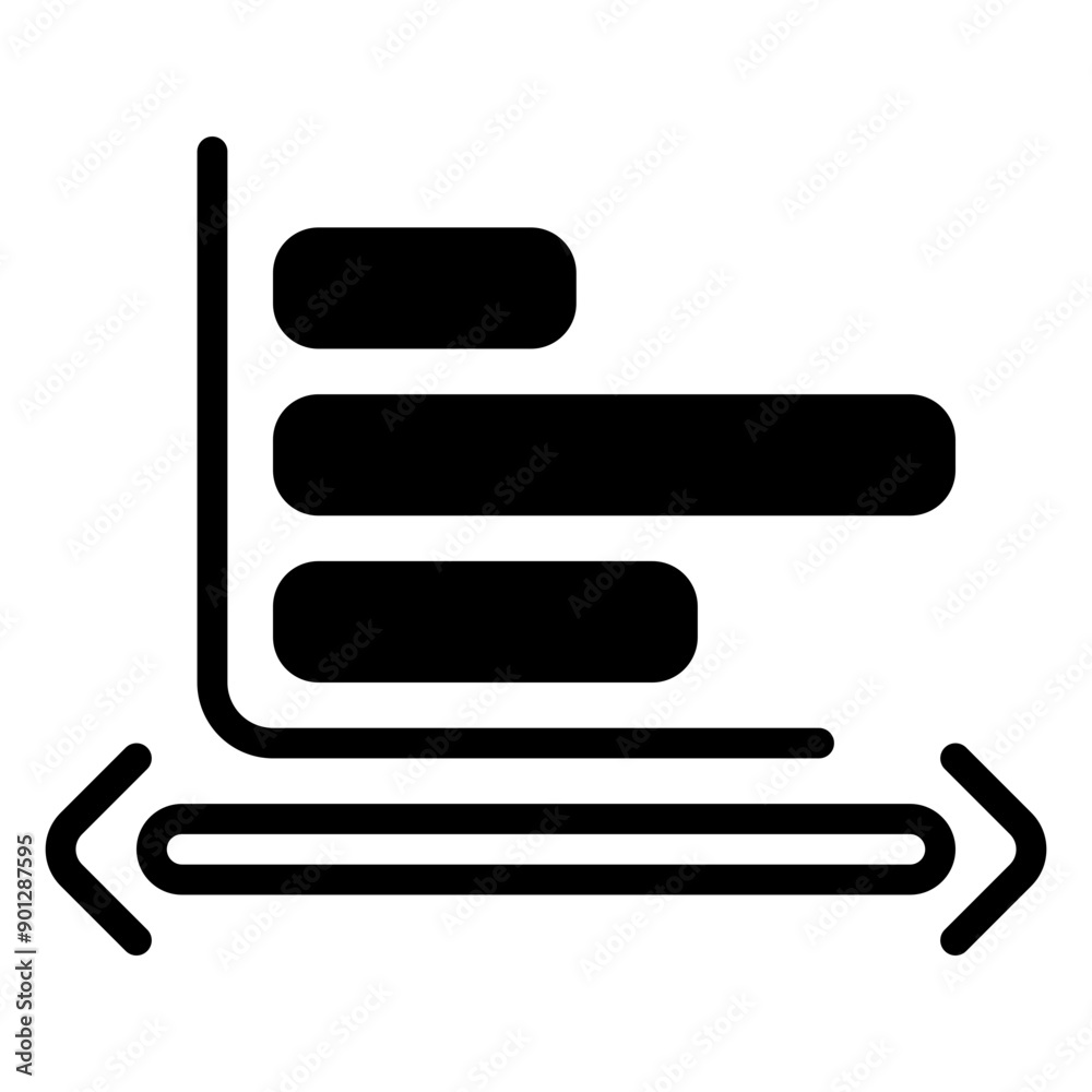 Horizontal icon, glyph icon style