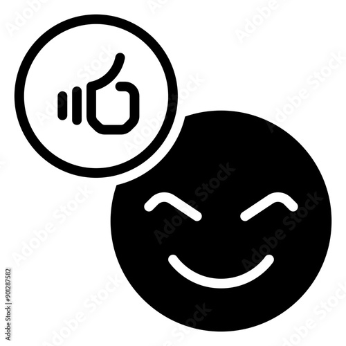 Happy icon, glyph icon style