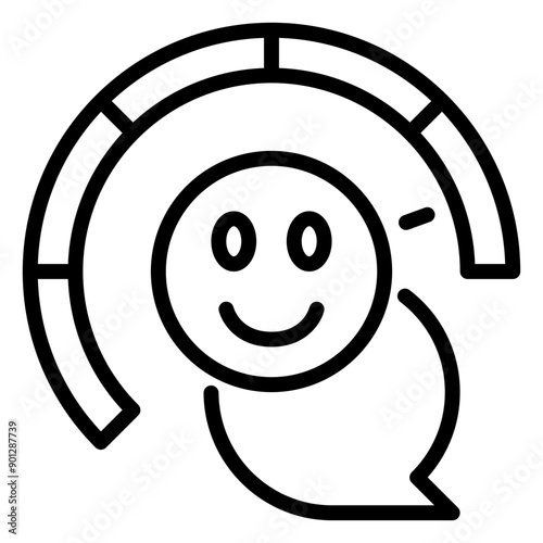 Satisfied icon, line icon style