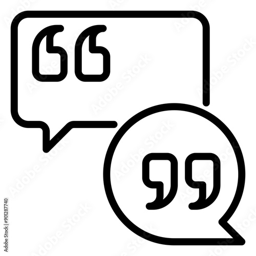 Quote icon, line icon style