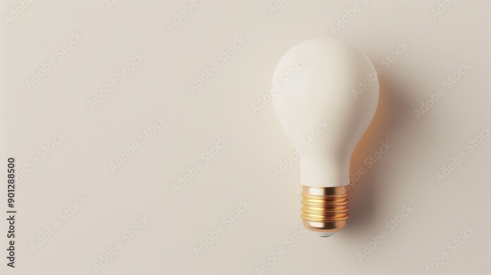An overhead view of a white lightbulb on a plain white surface, creating a minimalist and modern aesthetic. The image provides ample copy space for adding text or graphics and is perfect for projects An overhead view of a white lightbulb on a plain white surface, creating a minimalist and modern aesthetic. The image provides ample copy space for adding text or graphics and is perfect for projects