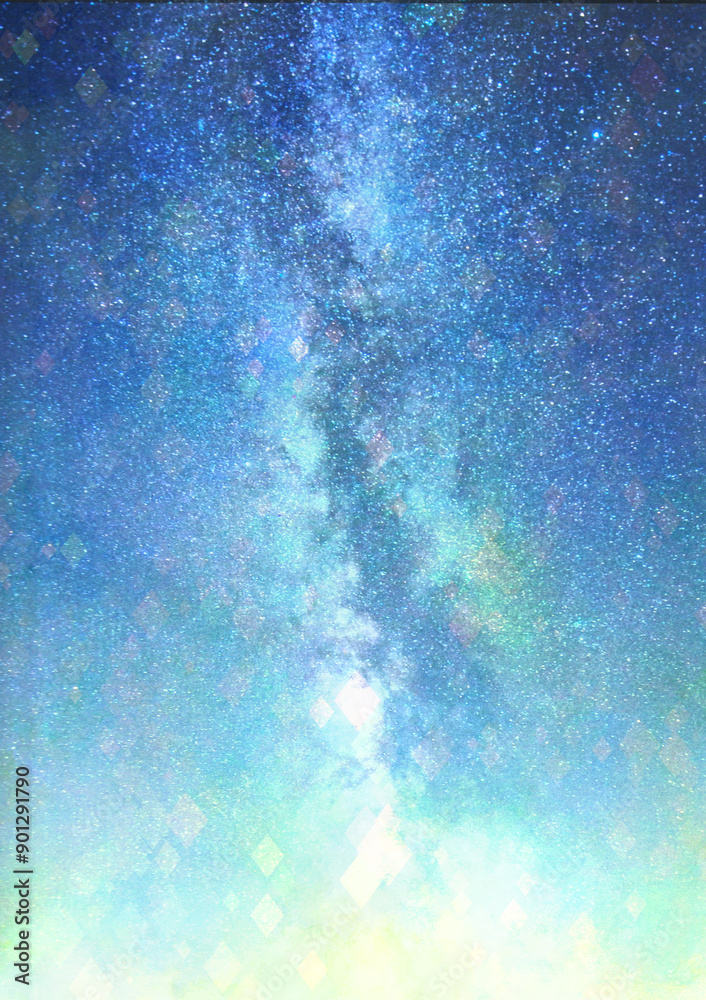 Obraz premium 天の川銀河の流れる夜空