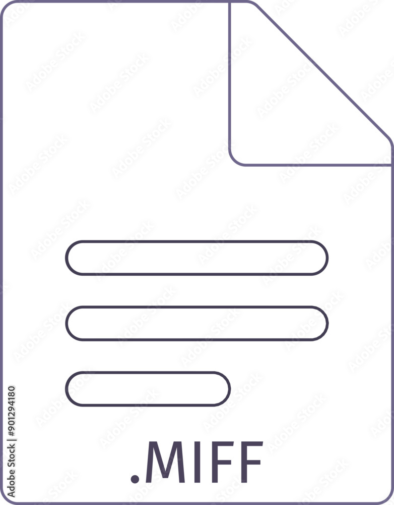 MIFF black empty outline doc icon