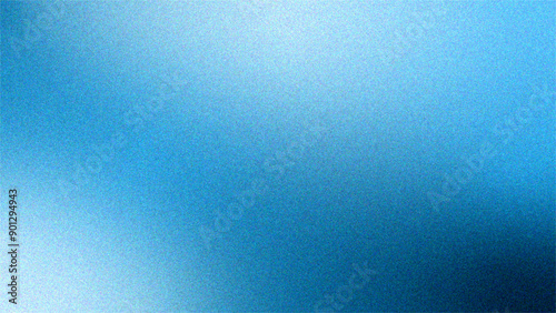 Soft blue sky abstract grainy gradient background with noise texture.