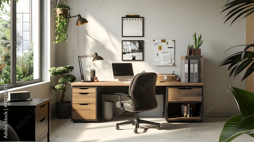Functional and Organized Home Office Desk Setup for Productive Remote Work Functional and Organized Home Office Desk Setup for Productive Remote Work