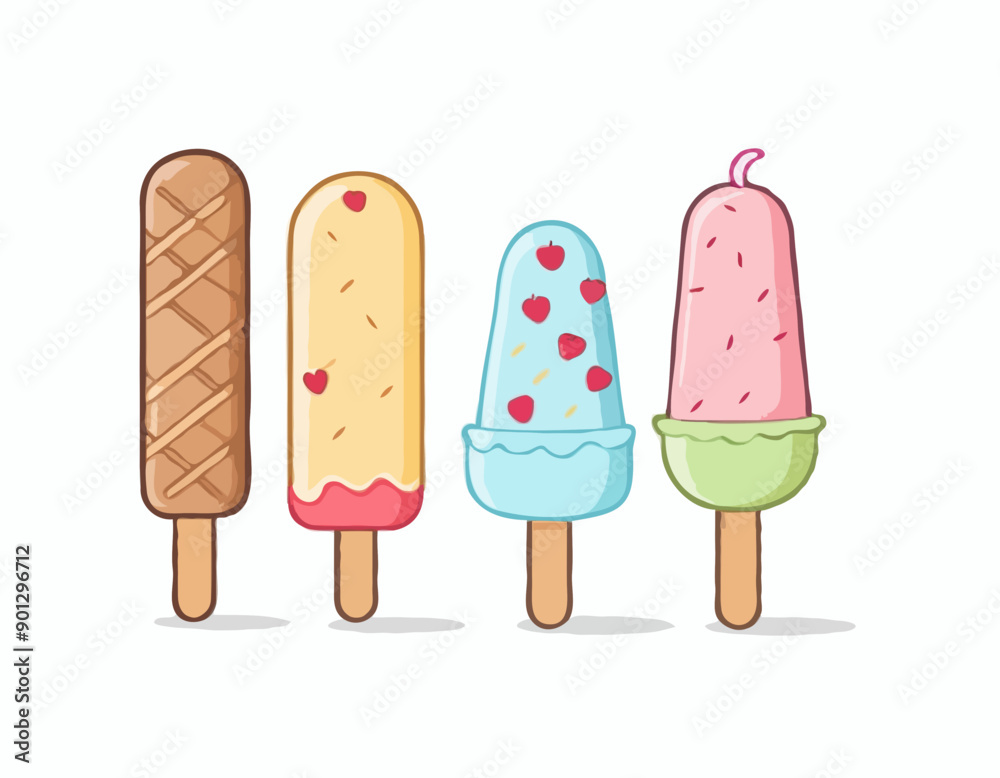 Flat design of ice cream sticks Flat design of ice cream sticks