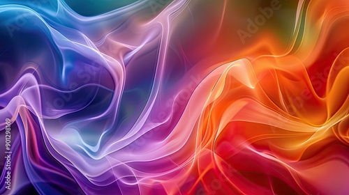 Wallpaper Mural Abstract wave of smoke in vibrant colors, flowing and swirling patterns, perfect for artistic and dynamic backgrounds. Torontodigital.ca