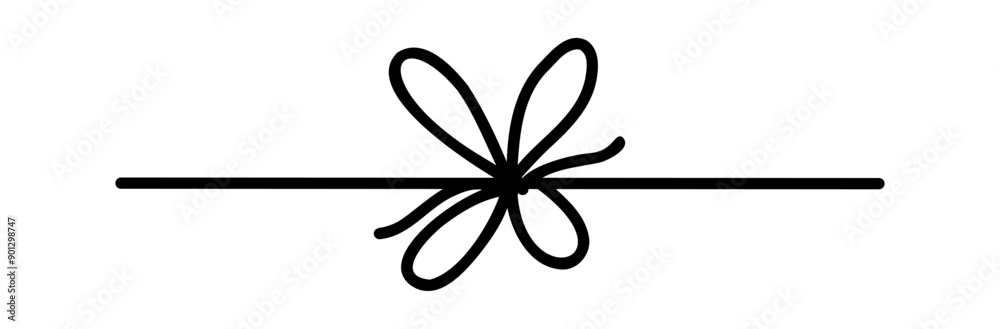 Bow gift ribbon line simple element set. Hand drawn doodle stroke ribbon bow. Elegant minimal line stroke style. Vector illustration Bow gift ribbon line simple element set. Hand drawn doodle stroke ribbon bow. Elegant minimal line stroke style. Vector illustration