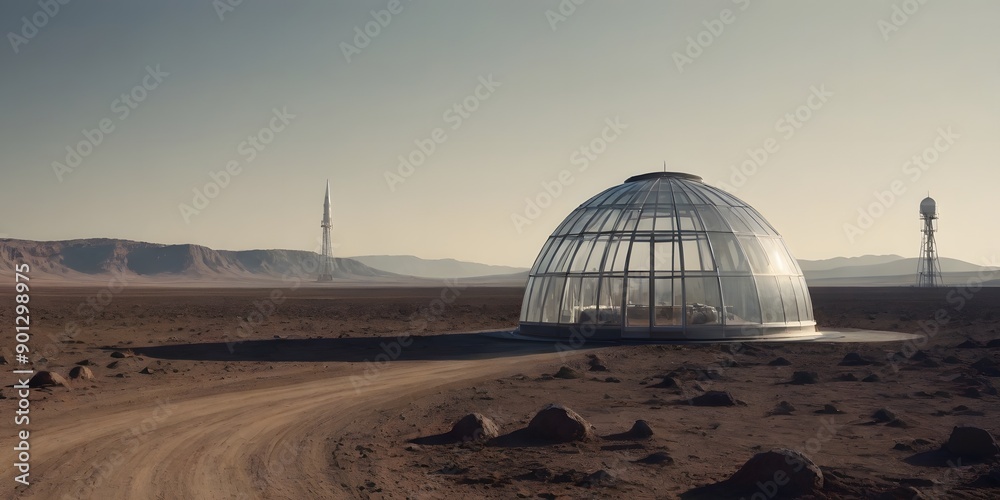 Obraz premium Greenhouse on an unknown planet.