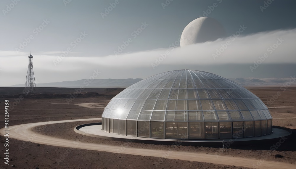 Obraz premium Greenhouse on an unknown planet.
